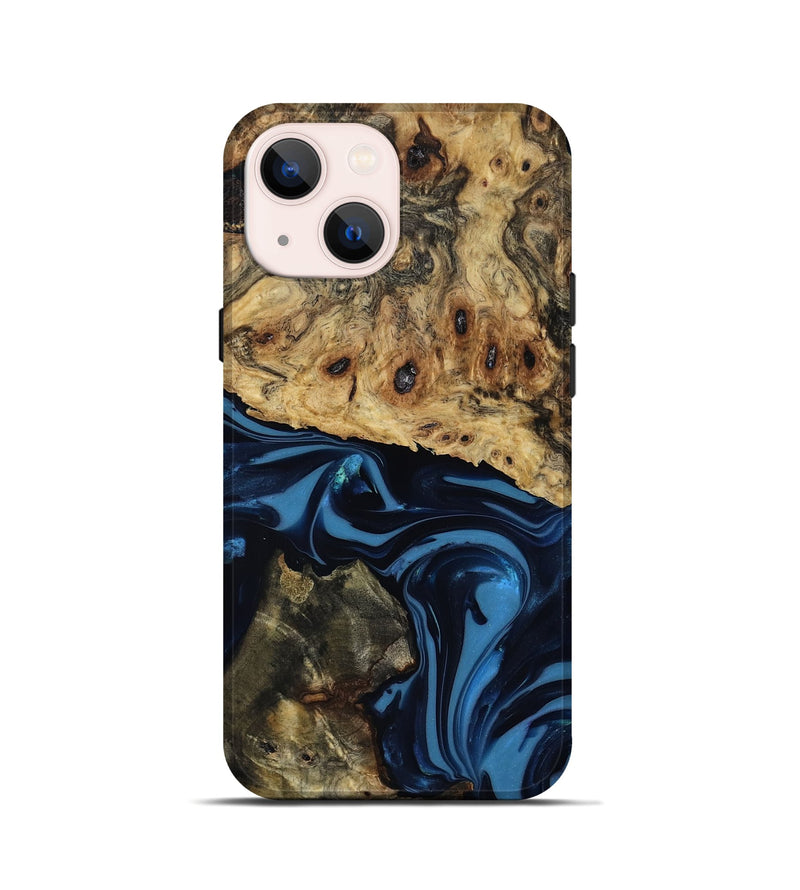iPhone 13 mini Wood Live Edge Phone Case - Shonda (Blue, 817853)