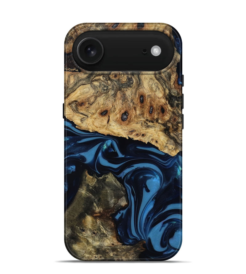iPhone 17 Air Wood Live Edge Phone Case - Shonda (Blue, 817853)