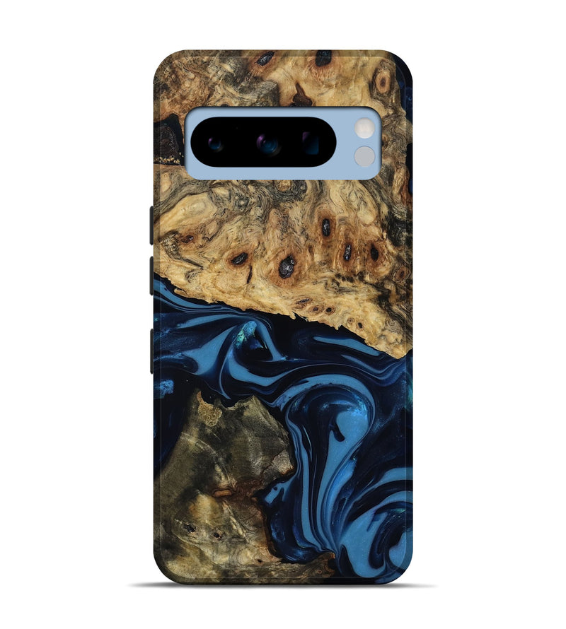 Pixel 8 Pro Wood Live Edge Phone Case - Shonda (Blue, 817853)