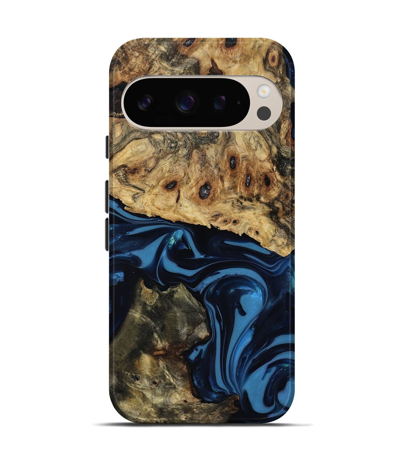 Pixel 9 Wood Live Edge Phone Case - Shonda (Blue, 817853)