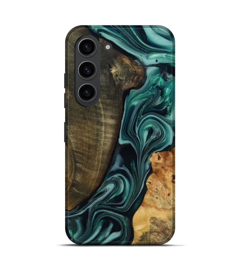 Galaxy S23 Wood Live Edge Phone Case - Jared (Green, 817860)