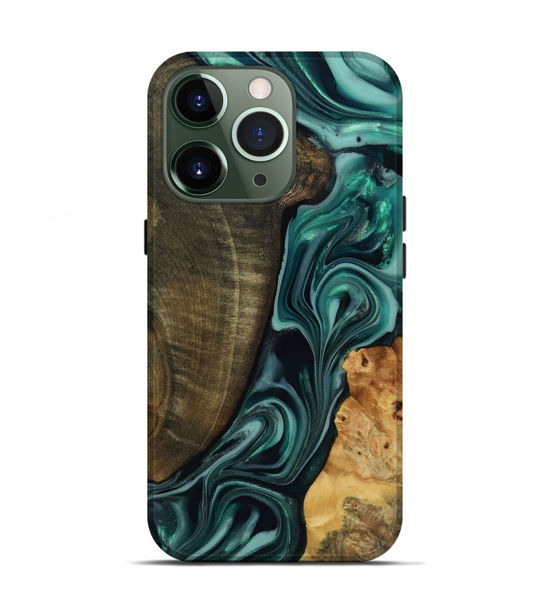 iPhone 13 Pro Wood Live Edge Phone Case - Jared (Green, 817860)
