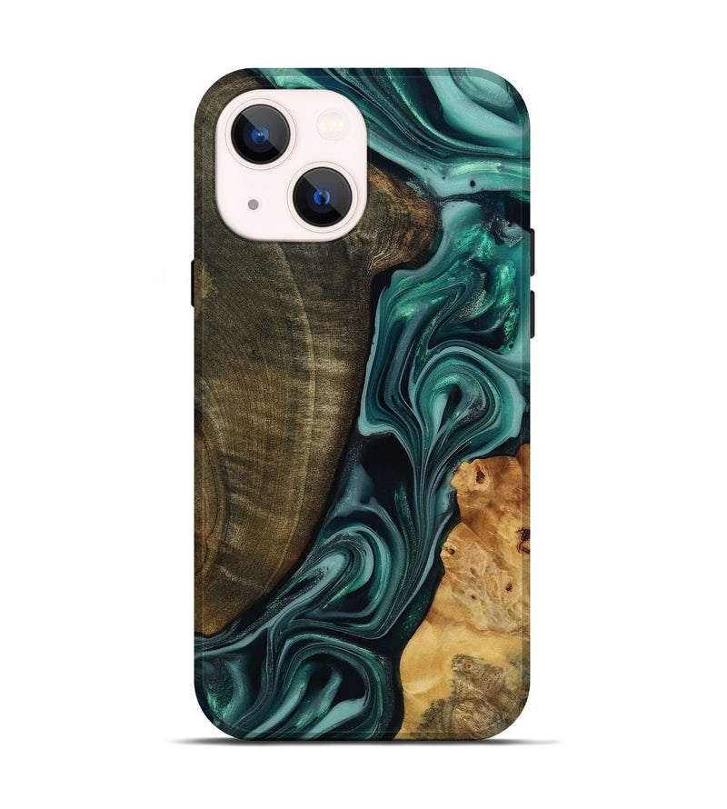 iPhone 14 Wood Live Edge Phone Case - Jared (Green, 817860)
