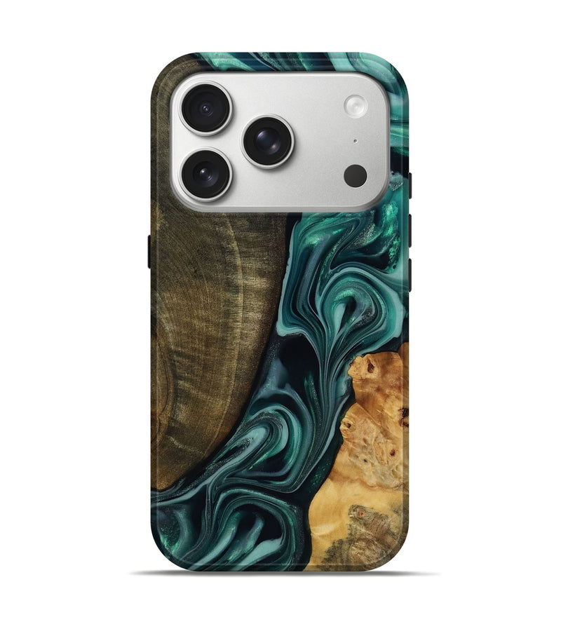 iPhone 17 Pro Wood Live Edge Phone Case - Jared (Green, 817860)