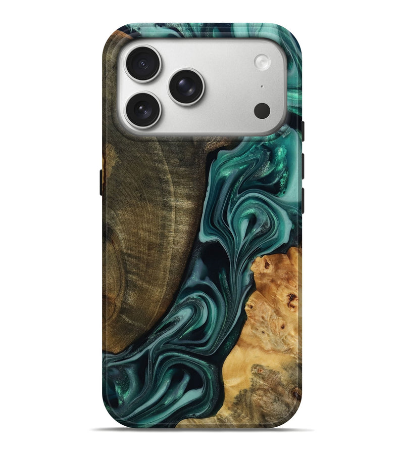 iPhone 17 Pro Max Wood Live Edge Phone Case - Jared (Green, 817860)