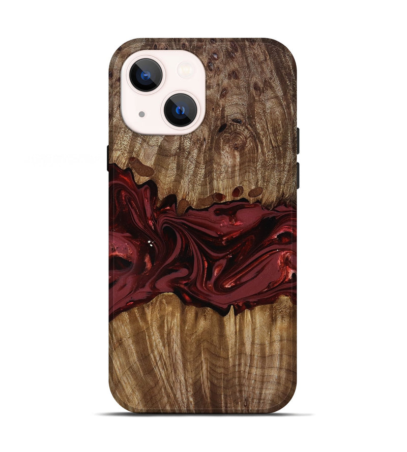 iPhone 13 Wood Live Edge Phone Case - Tommie (Red, 817864)
