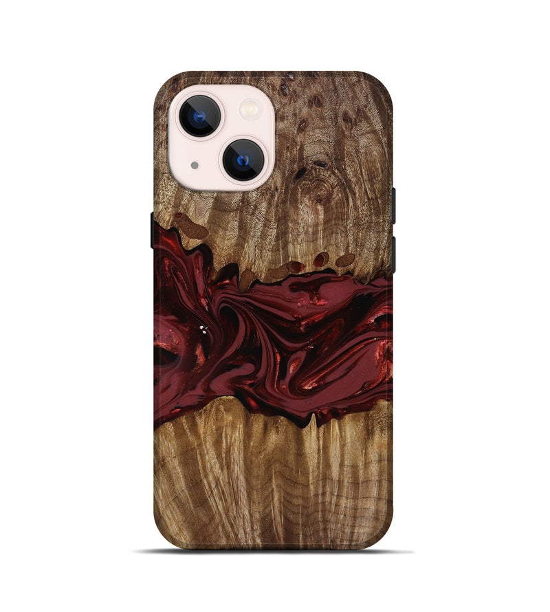 iPhone 13 mini Wood Live Edge Phone Case - Tommie (Red, 817864)