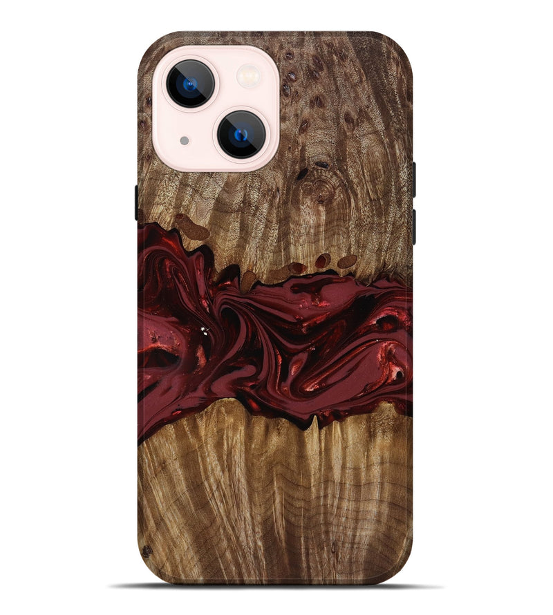 iPhone 14 Plus Wood Live Edge Phone Case - Tommie (Red, 817864)