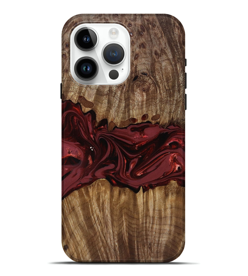 iPhone 15 Pro Max Wood Live Edge Phone Case - Tommie (Red, 817864)