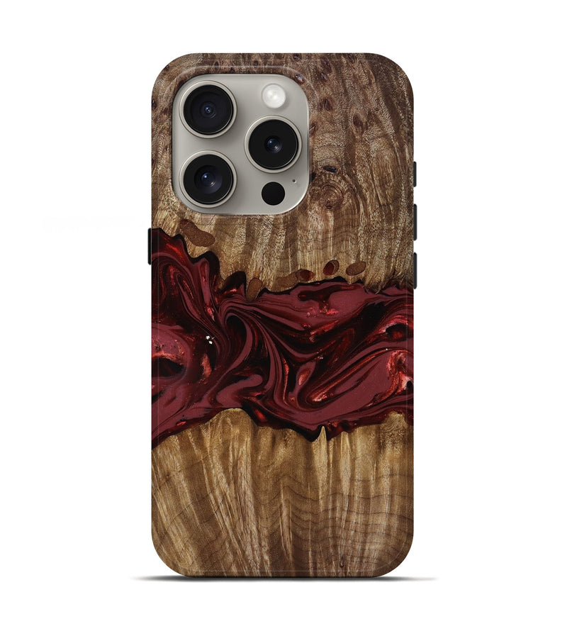 iPhone 16 Pro Wood Live Edge Phone Case - Tommie (Red, 817864)