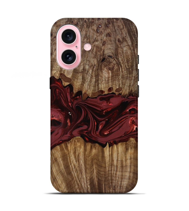 iPhone 17 Wood Live Edge Phone Case - Tommie (Red, 817864)
