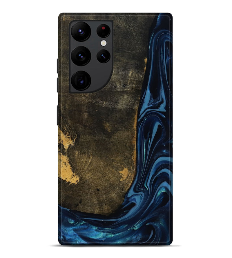 Galaxy S22 Ultra Wood Live Edge Phone Case - Lian (Blue, 817867)