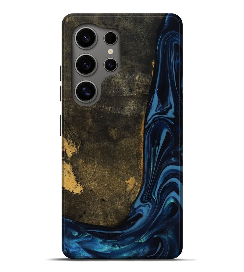 Galaxy S25 Ultra Wood Live Edge Phone Case - Lian (Blue, 817867)