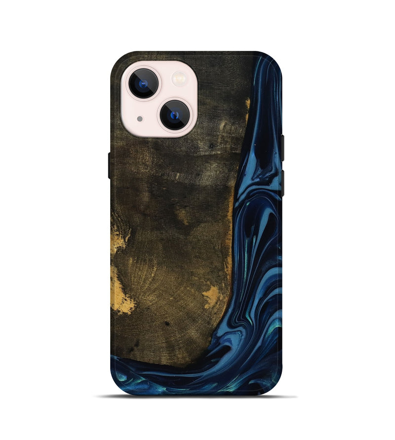 iPhone 13 mini Wood Live Edge Phone Case - Lian (Blue, 817867)