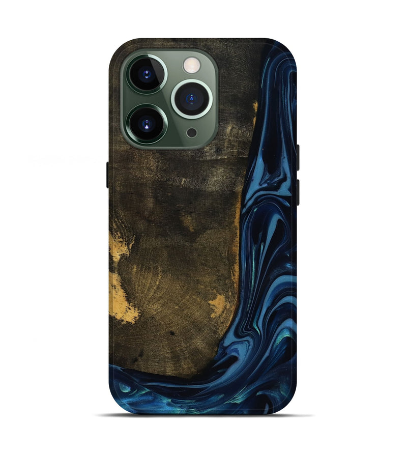 iPhone 13 Pro Wood Live Edge Phone Case - Lian (Blue, 817867)