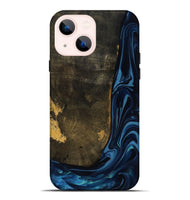 iPhone 14 Plus Wood Live Edge Phone Case - Lian (Blue, 817867)