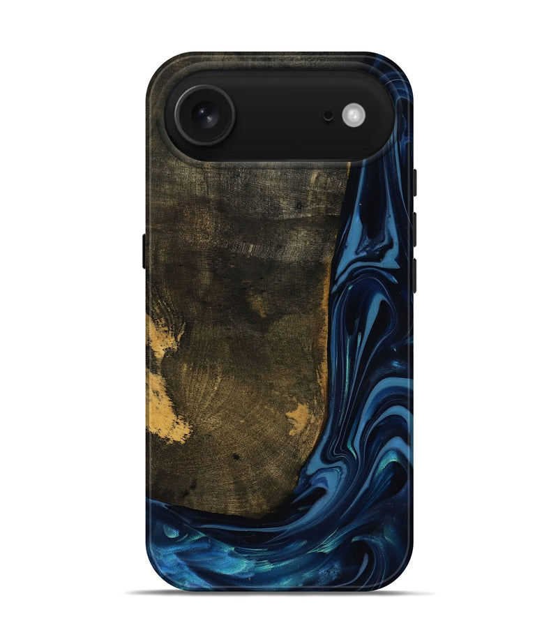 iPhone 17 Air Wood Live Edge Phone Case - Lian (Blue, 817867)