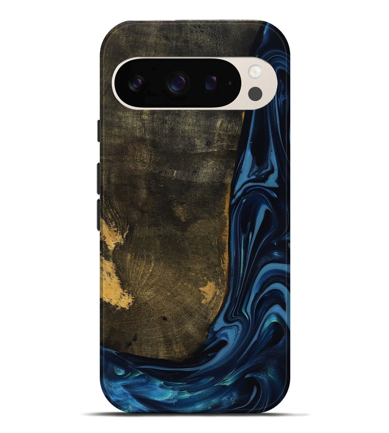 Pixel 10 Pro XL Wood Live Edge Phone Case - Lian (Blue, 817867)