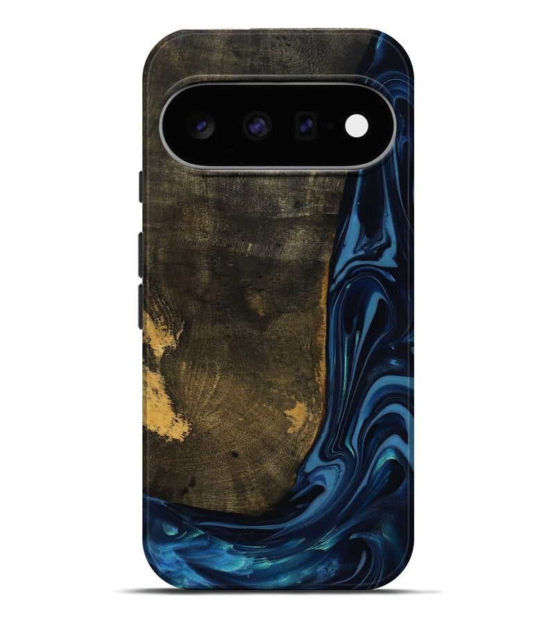 Pixel 11 Pro XL Wood Live Edge Phone Case - Lian (Blue, 817867)