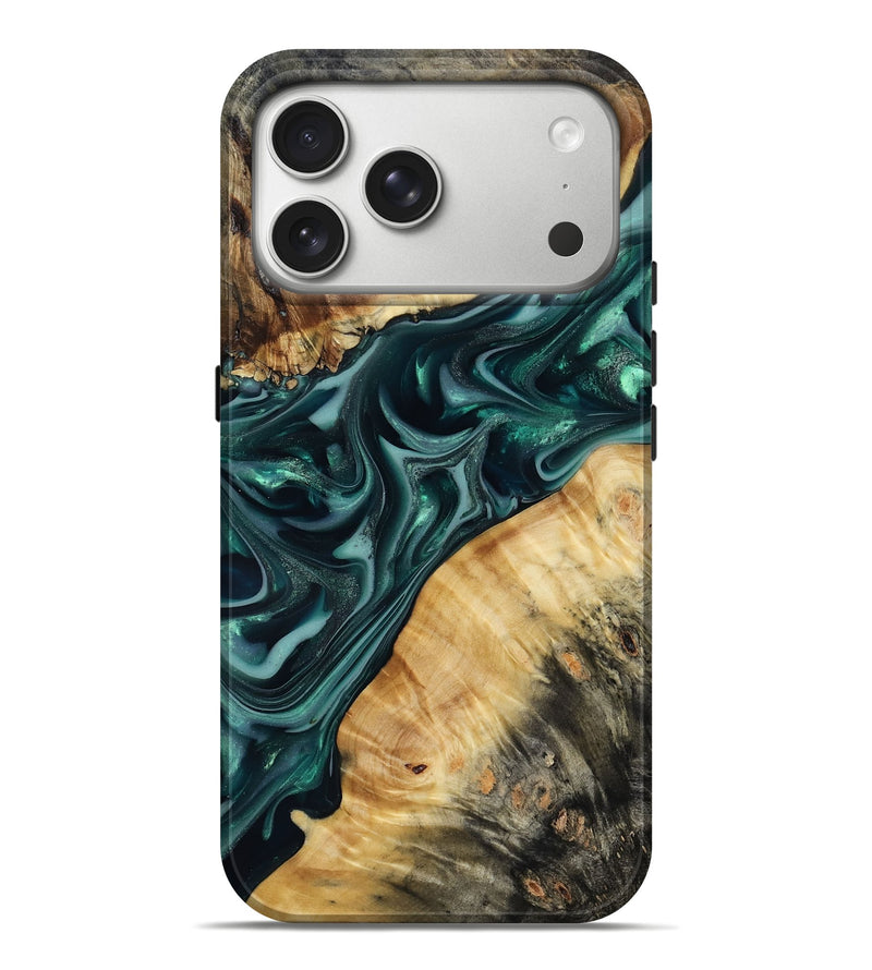 iPhone 17 Pro Max Wood Live Edge Phone Case - Gaylord (Green, 817868)