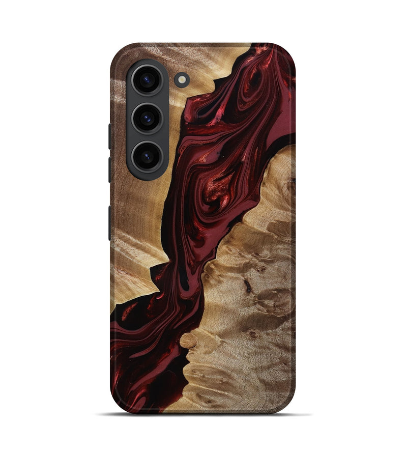 Galaxy S23 Wood Live Edge Phone Case - Ludie (Red, 817871)