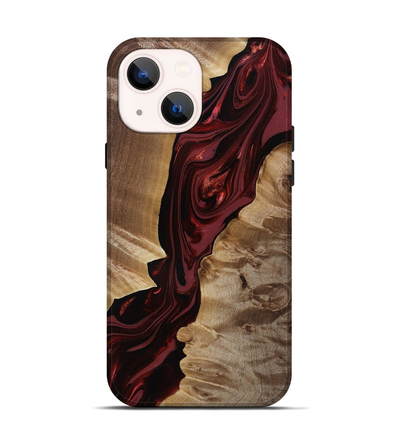 iPhone 13 Wood Live Edge Phone Case - Ludie (Red, 817871)
