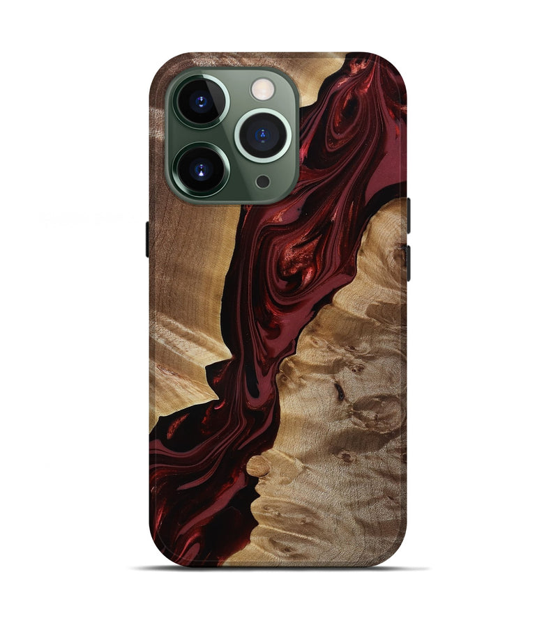 iPhone 13 Pro Wood Live Edge Phone Case - Ludie (Red, 817871)