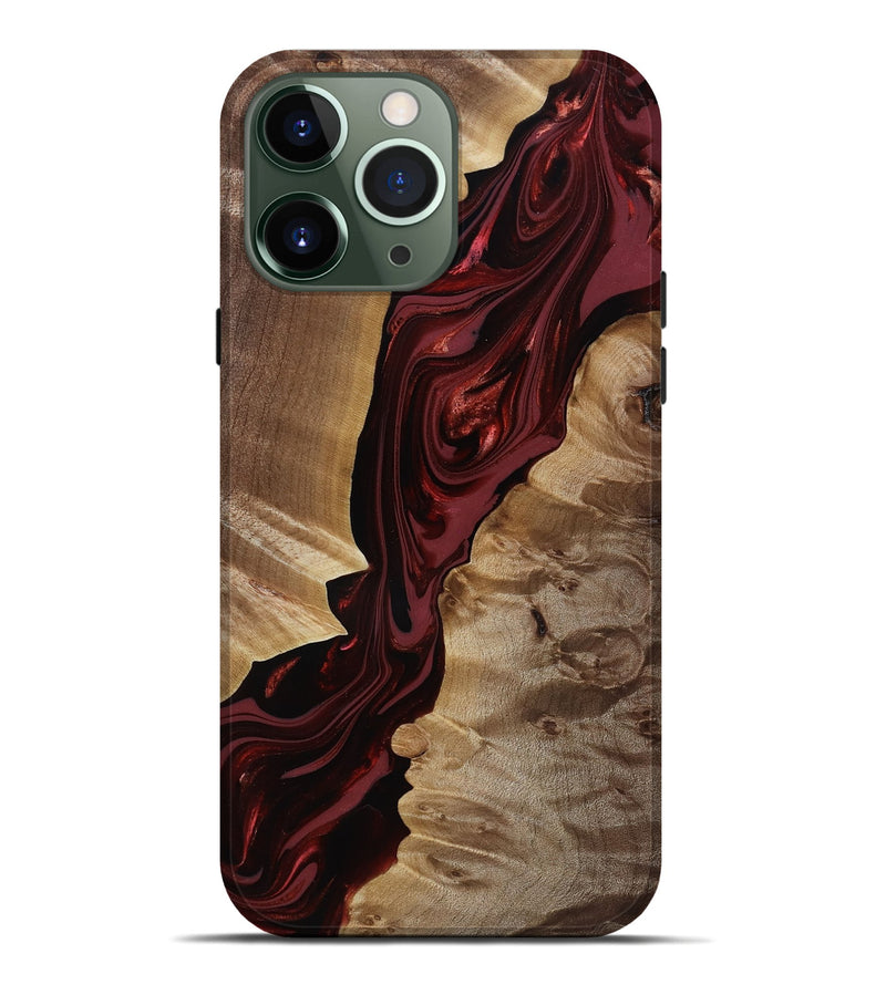 iPhone 13 Pro Max Wood Live Edge Phone Case - Ludie (Red, 817871)