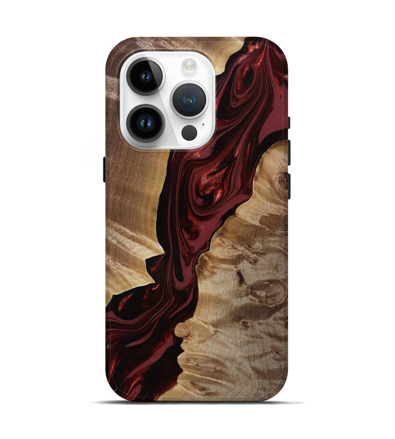 iPhone 15 Pro Wood Live Edge Phone Case - Ludie (Red, 817871)