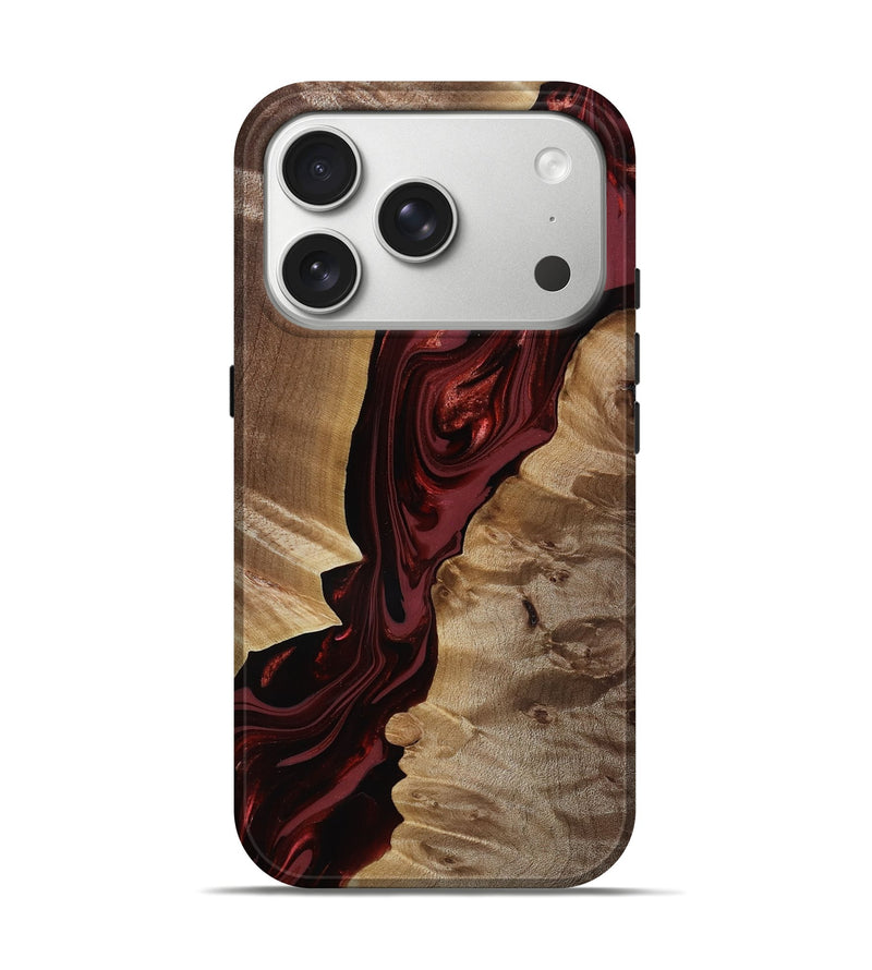 iPhone 17 Pro Wood Live Edge Phone Case - Ludie (Red, 817871)