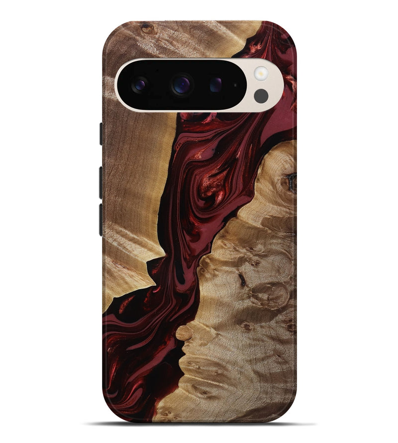 Pixel 9 Pro XL Wood Live Edge Phone Case - Ludie (Red, 817871)