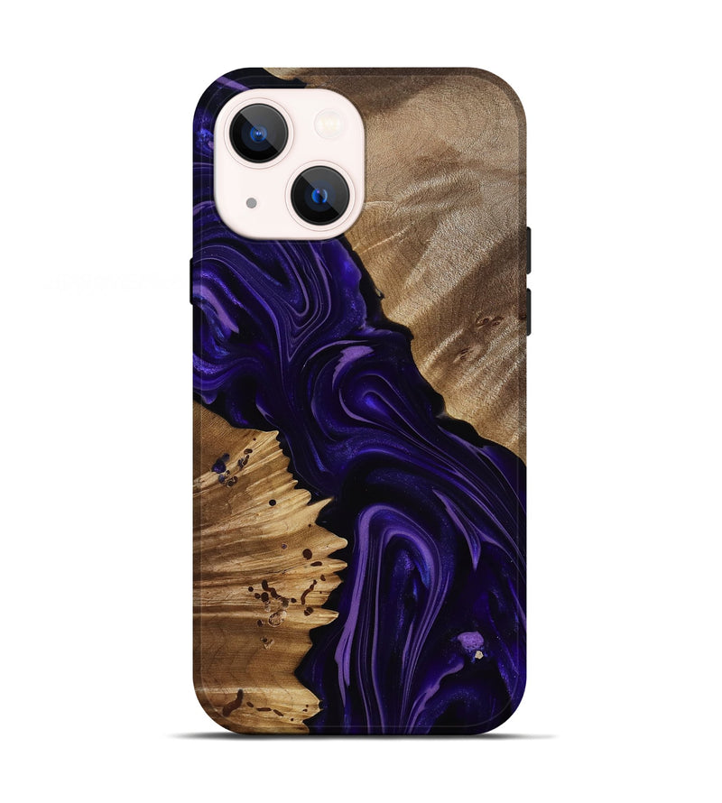 iPhone 13 Wood Live Edge Phone Case - Nevaeh (Purple, 817876)