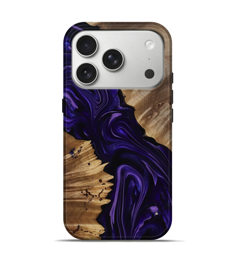 iPhone 17 Pro Wood Live Edge Phone Case - Nevaeh (Purple, 817876)