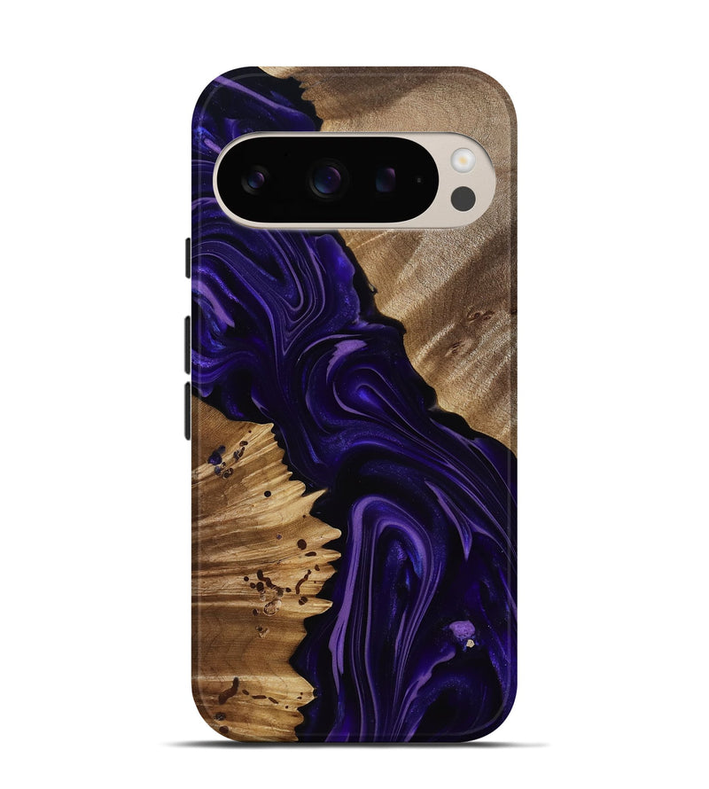 Pixel 9 Wood Live Edge Phone Case - Nevaeh (Purple, 817876)