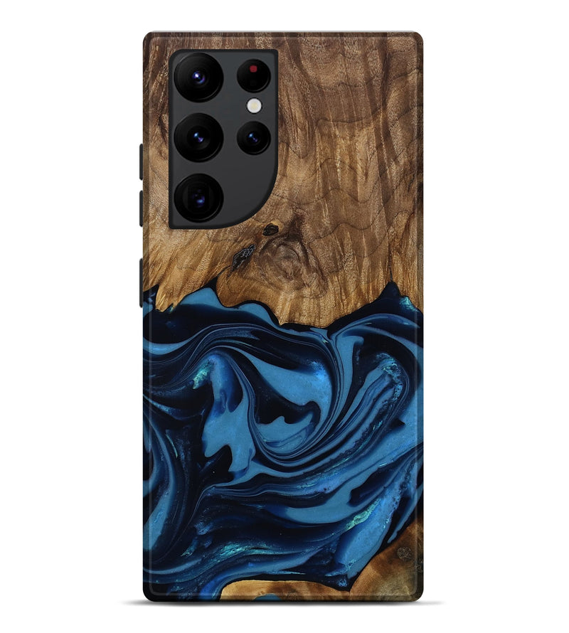 Galaxy S22 Ultra Wood Live Edge Phone Case - Bryn (Blue, 817879)