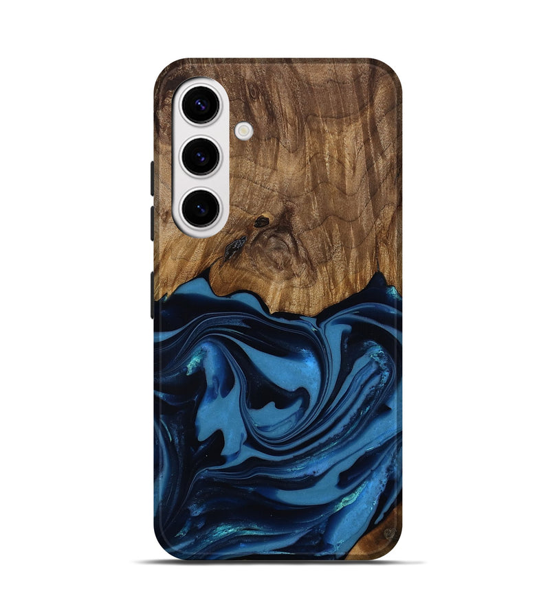 Galaxy S25 Wood Live Edge Phone Case - Bryn (Blue, 817879)