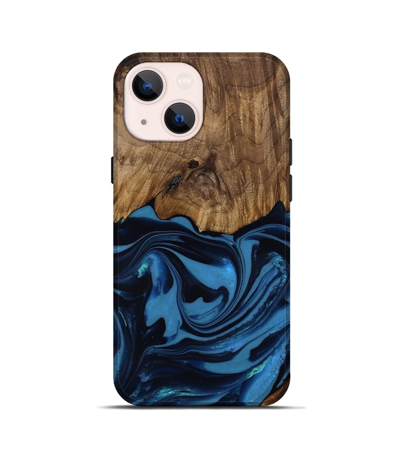 iPhone 13 mini Wood Live Edge Phone Case - Bryn (Blue, 817879)
