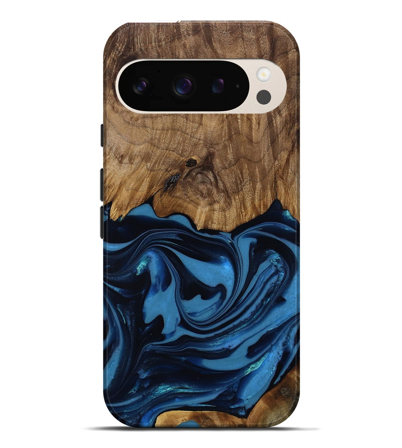 Pixel 9 Pro XL Wood Live Edge Phone Case - Bryn (Blue, 817879)