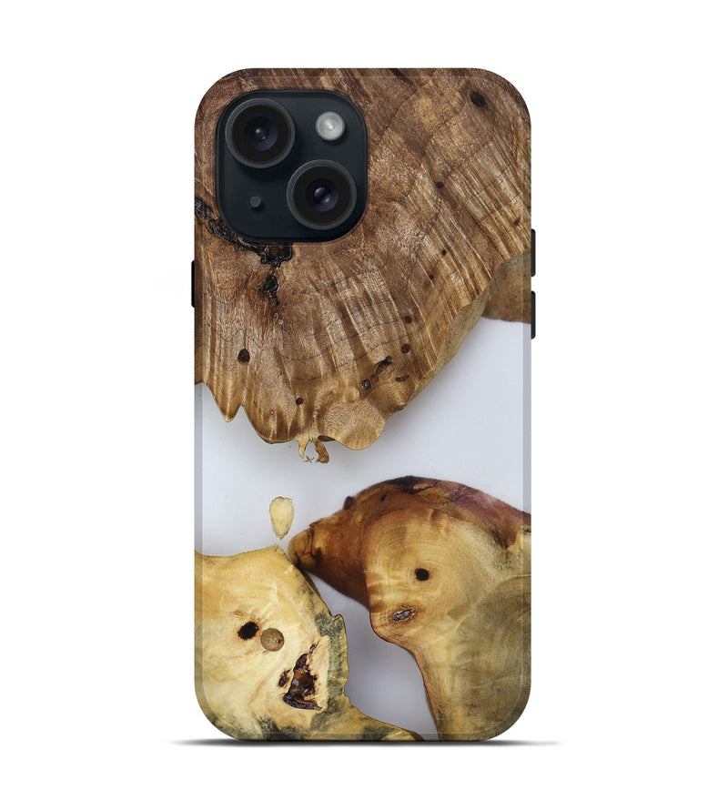 iPhone 15 Wood Live Edge Phone Case - Candace (Clear, 817880)