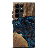 Galaxy S22 Ultra Wood Live Edge Phone Case - Nolan (Teal & Gold, 817882)
