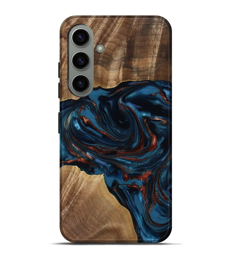 Galaxy S24 Plus Wood Live Edge Phone Case - Nolan (Teal & Gold, 817882)