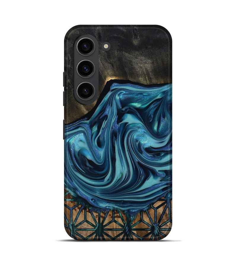 Galaxy S23 Wood Live Edge Phone Case - Hosea (Blue, 817887)