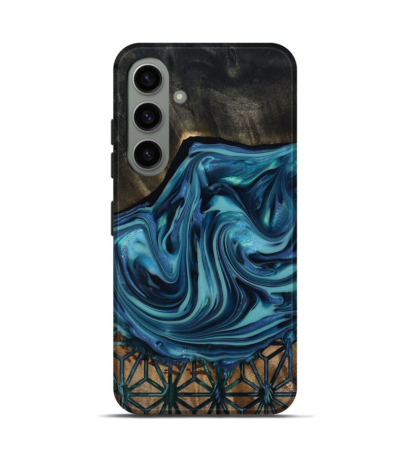 Galaxy S24 Wood Live Edge Phone Case - Hosea (Blue, 817887)