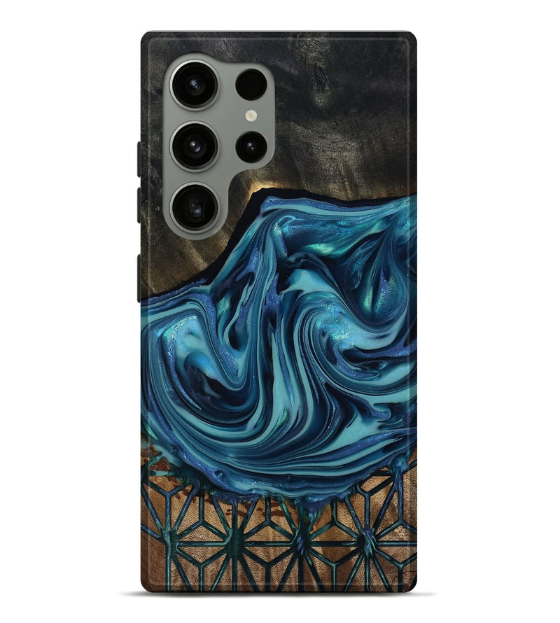 Galaxy S24 Ultra Wood Live Edge Phone Case - Hosea (Blue, 817887)