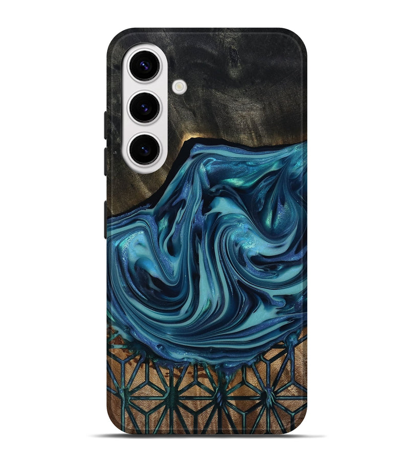 Galaxy S25 Plus Wood Live Edge Phone Case - Hosea (Blue, 817887)