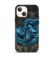 iPhone 14 Wood Live Edge Phone Case - Hosea (Blue, 817887)