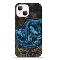 iPhone 14 Plus Wood Live Edge Phone Case - Hosea (Blue, 817887)