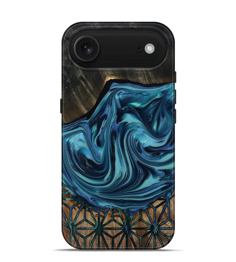 iPhone 17 Air Wood Live Edge Phone Case - Hosea (Blue, 817887)