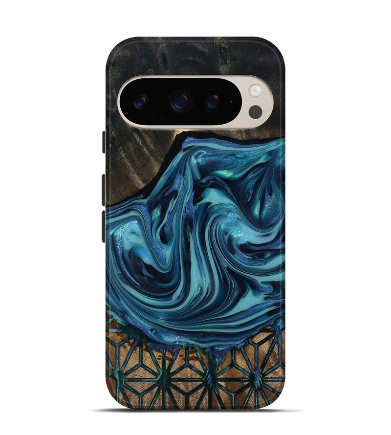 Pixel 10 Wood Live Edge Phone Case - Hosea (Blue, 817887)