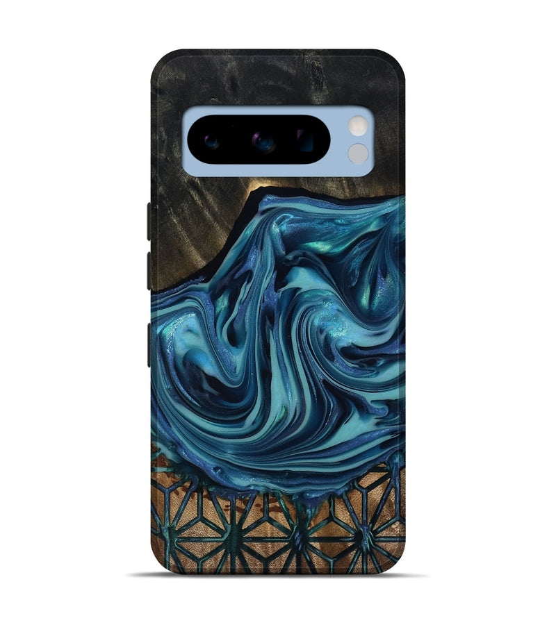 Pixel 8 Pro Wood Live Edge Phone Case - Hosea (Blue, 817887)